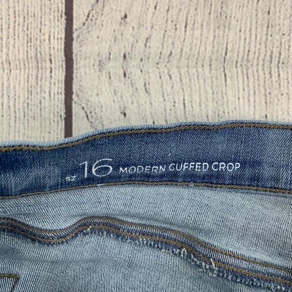 LOFT Outlet Jeans sz 16 Modern Cuffed Crop Light Wash Inseam 27" - Picture 11 of 13